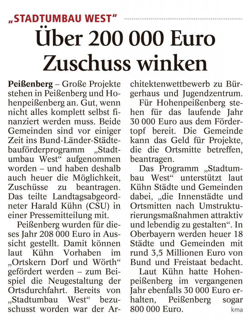 Weilheimer Tagblatt, 10.05.2016