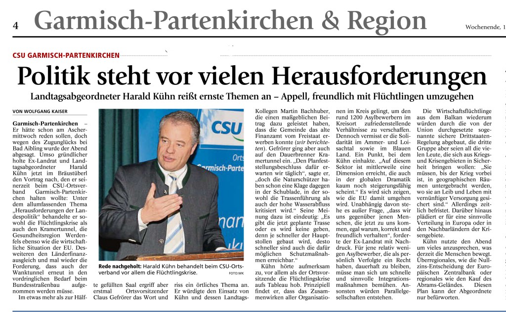 Garmisch-Partenkirchner Tagblatt 12.03.2016