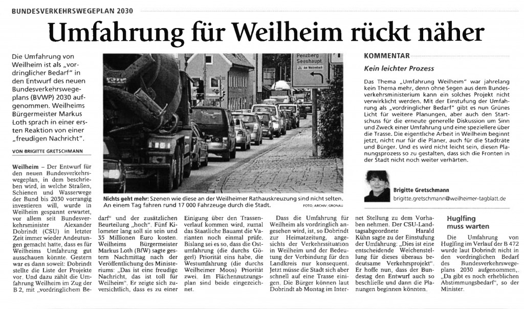 Weilheimer Tagblatt 17.03.2016